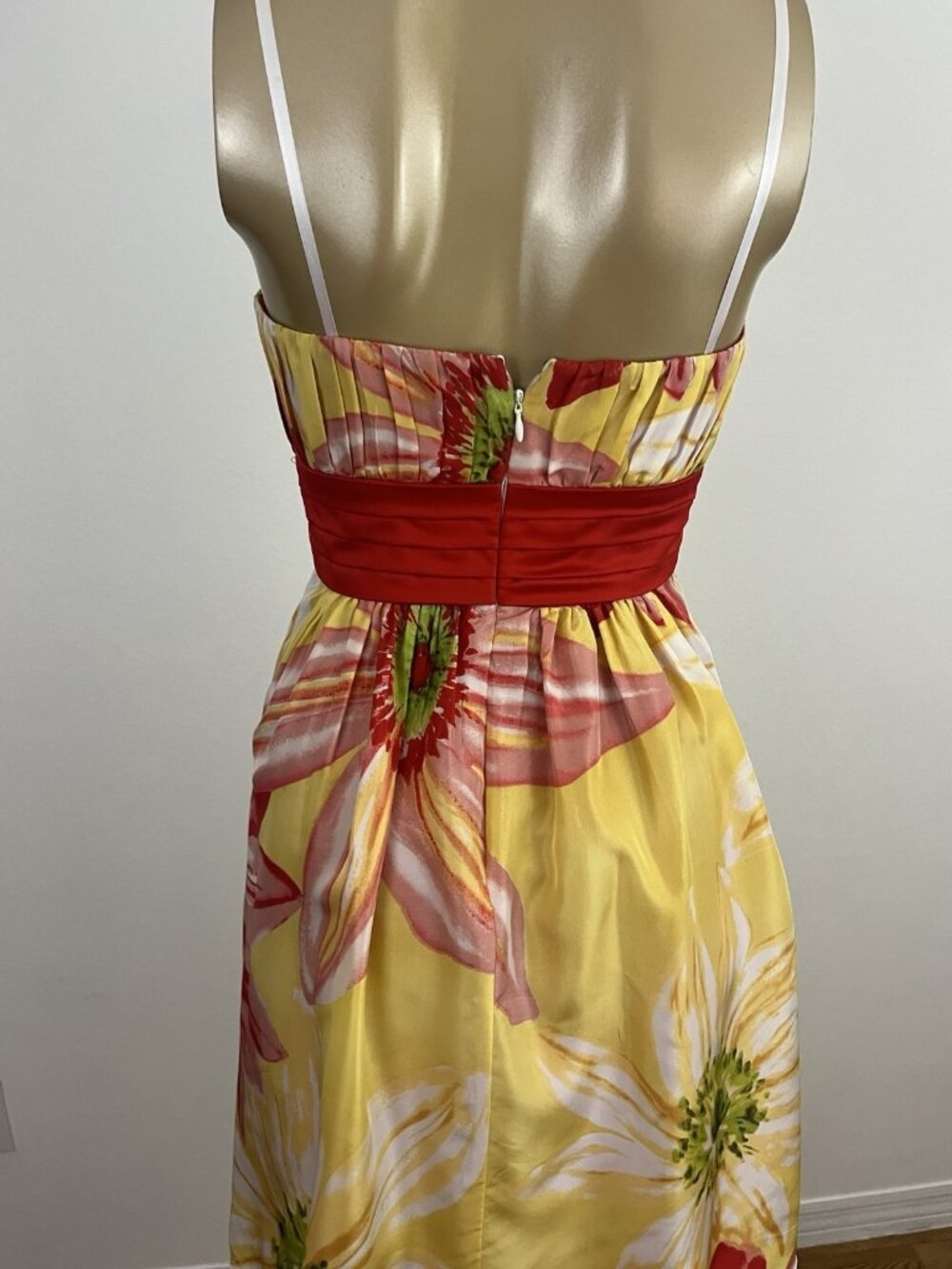 BCBG Paris Women's 2 Silk Floral Strapless Dress Tea Party Cocktail - Picture 9 of 15